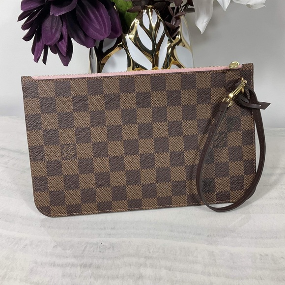 Pristine condition microchipped Louis Vuitton Neverfull MM Damier Ebene Rose - Picture 12 of 14